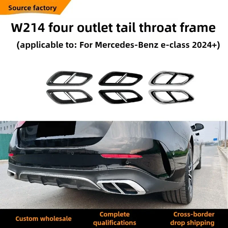 

For Mercedes Benz E-Class W214 E260 300 2024+ AMG Quad Exhaust Tailpipe Frame Exterior Sticker Modification Ac Interior Sticker
