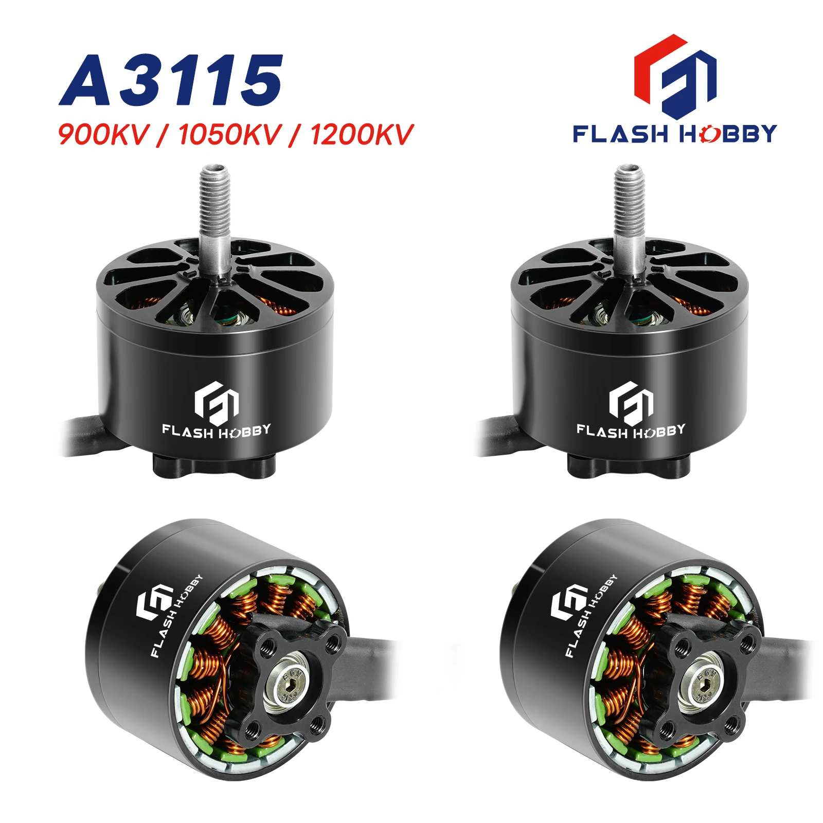 4PCS Flashhobby A3115 3115 900KV Brushless Motor 6S LIPO for FPV Freestyle 9inch 10inch Long Range Cinelifter Drones RC Model