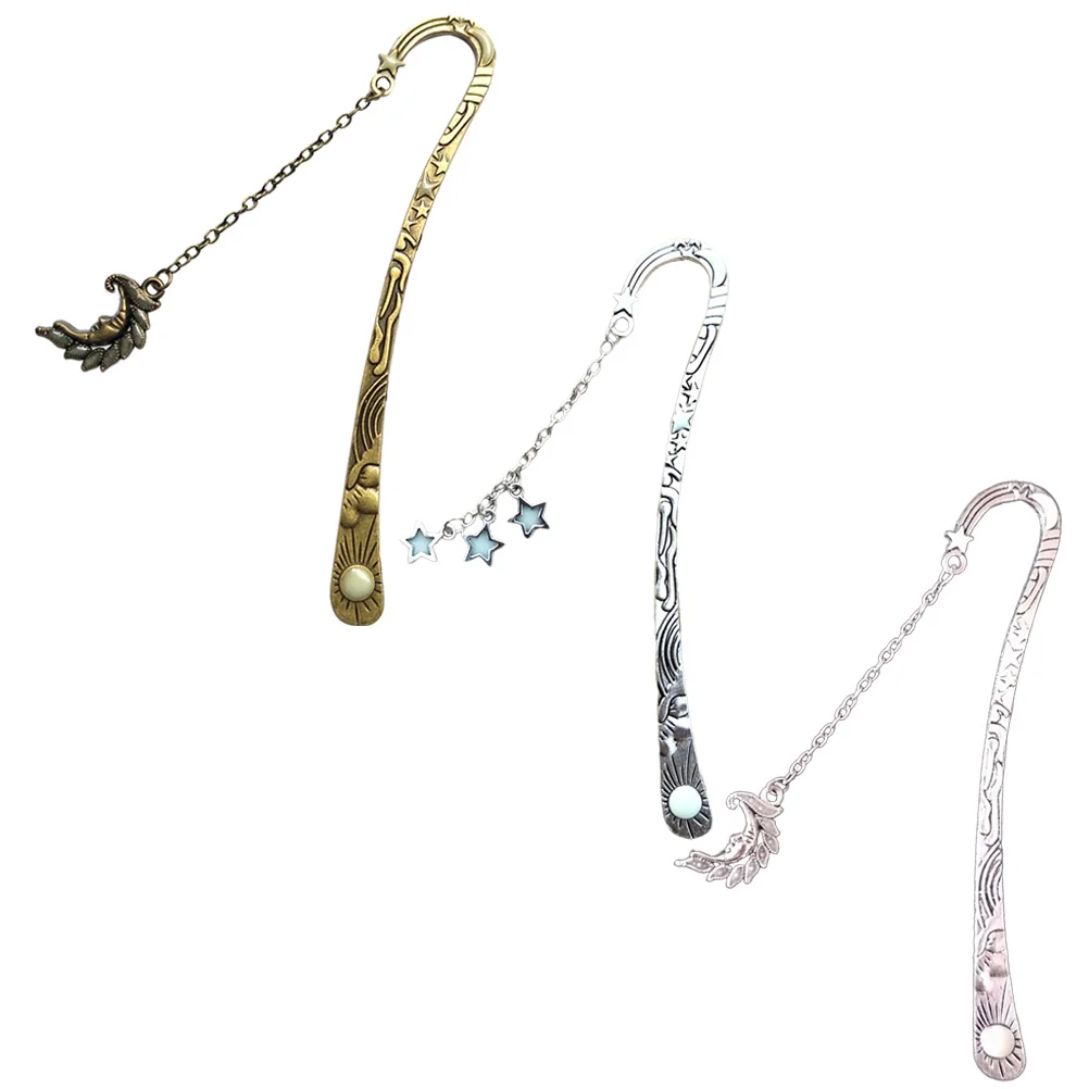 

3Pcs Book Mark Metal Pendant Craft Unique Reading Bookmark Decor for Families Classrooms Exams Bookmark