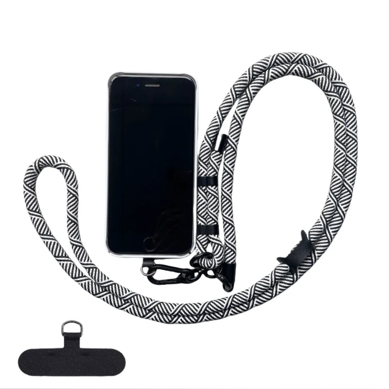 Universal Cell Phone Lanyard Adjustable Nylon Neck Strap Crossbody Thick Rope Lanyard Spacer, with Ultra Thin Patch