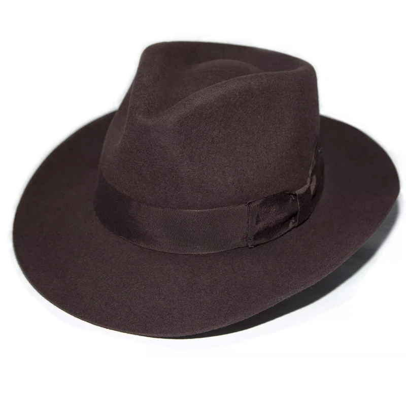 LIHUA Brand 100% Wool Bowler Hat, Men Women\'s Big Head Jazz Hat Black Gray Brown Color Party Fashion Males Fedora Hat