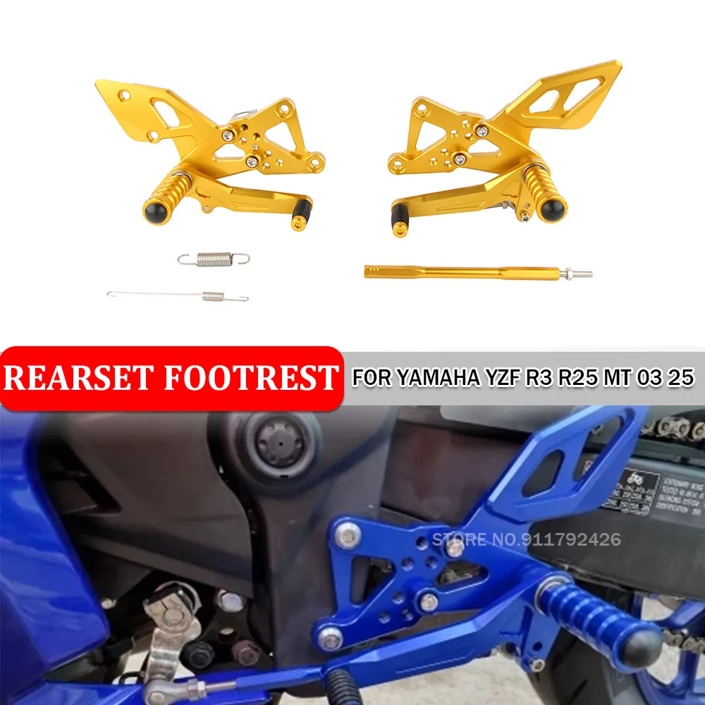 

Motorcycle Adjustable Rear Sets Footrests Raise For Yamaha YZF R25/R3 R 25 MT-03 MT-25 MT03 2014-2023 Adjust Rearsets Foot Pedal