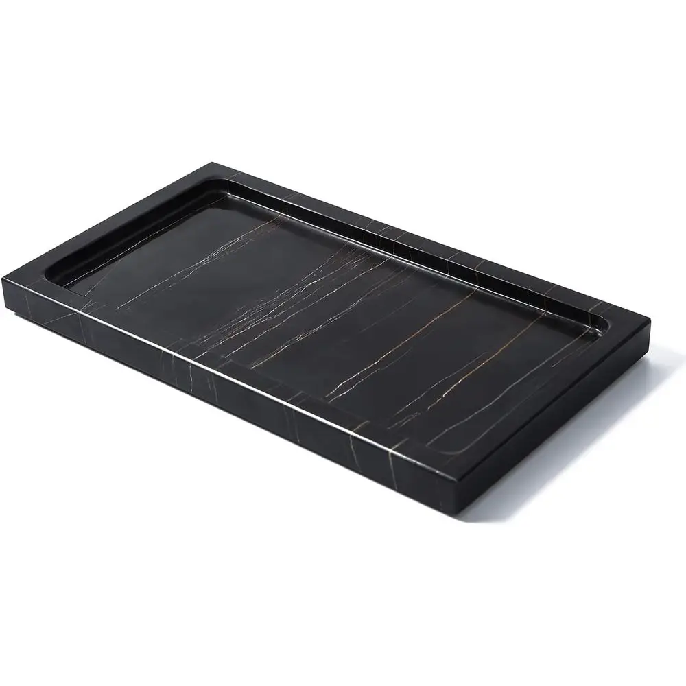 

Natural Real Marble Bathroom Vanity Tray Countertop 9'' Makeup Organizer or Drer, Gt Towel Holder Tray Napkin Holder or Bathroom