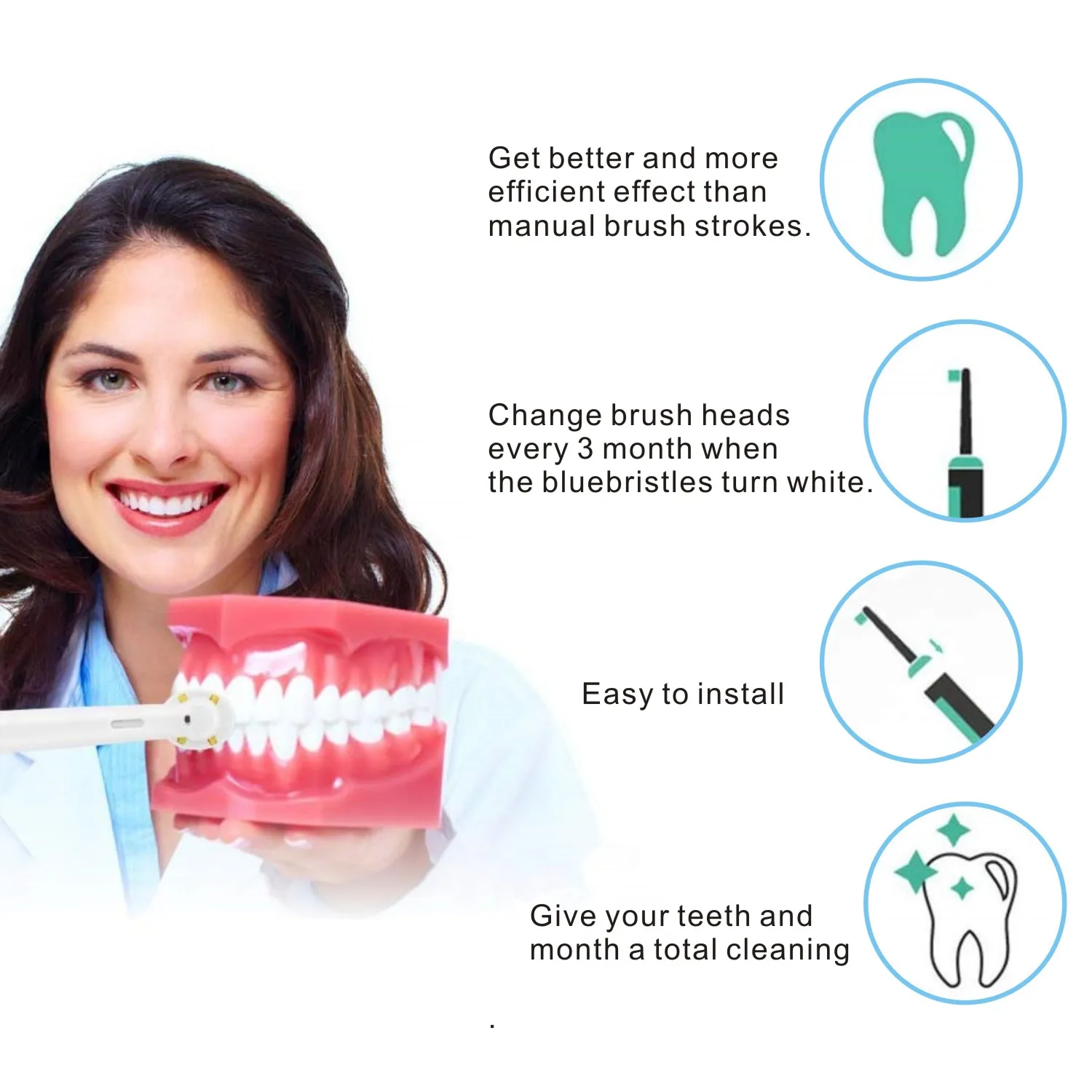 교체 가능한 전동 칫솔 헤드, 구강 B 전동 어드밴스 프로 헬스 트라이엄프 3D 엑셀 바이탈리티, 4 개, 7 개