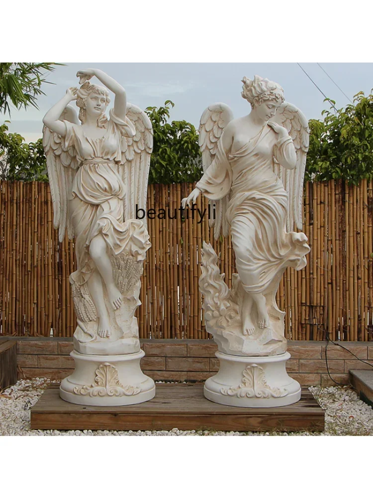 Floor-Standing European Character Angel Four Seasons Goddess Sculpture Garden Beauty Wedding FRP Ornaments desk decoration