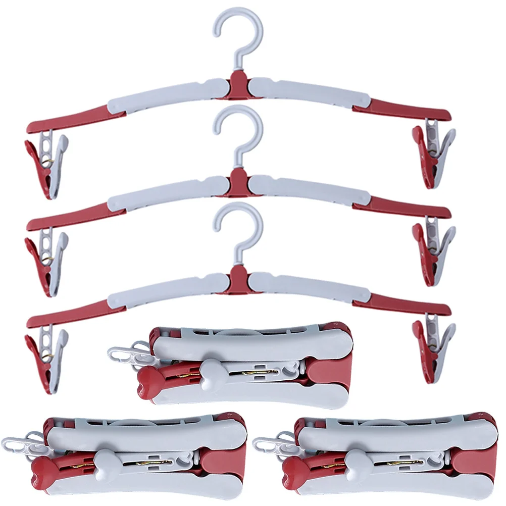 

6Pcs Travel Foldable Hangers Space Saving Clothes Organizer Closet Suitcase Hanging Rack for Home Trip Travel Hangers
