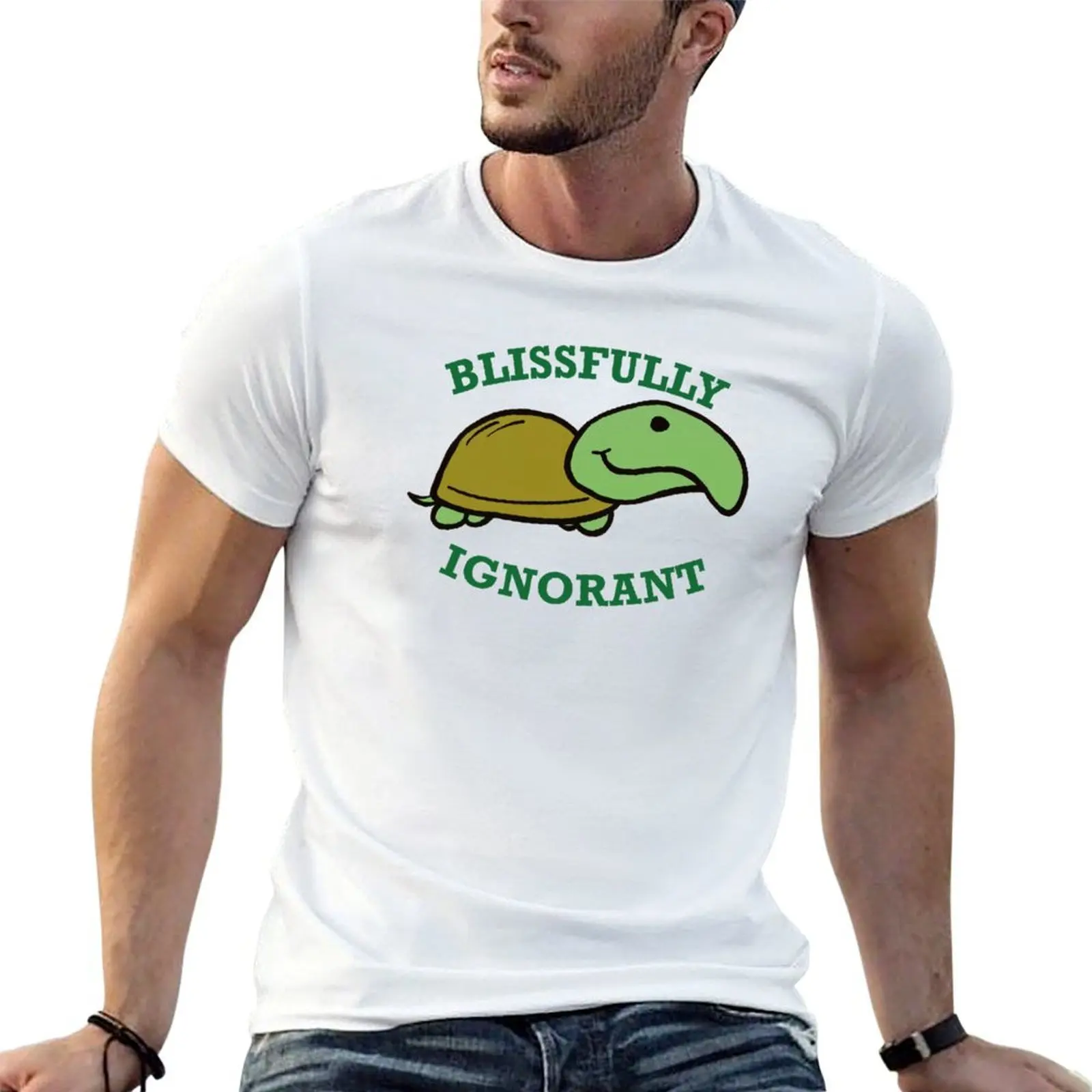 T-shirt Blissfully Ignorant Turtle, taille plus, haut décontracté simple