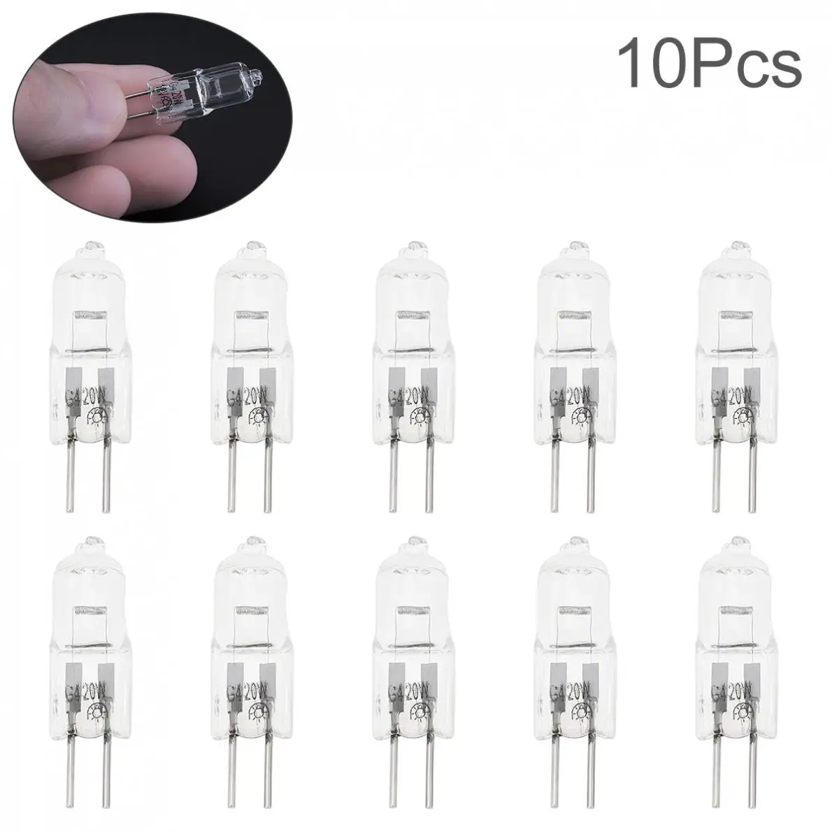 10/50 Pcs G4 12/24V 10W/20W/35W Light Bulbs Inserted Beads Crystal Lamps Halogen Bulb Indoor Lighting Bulbs Super Bright