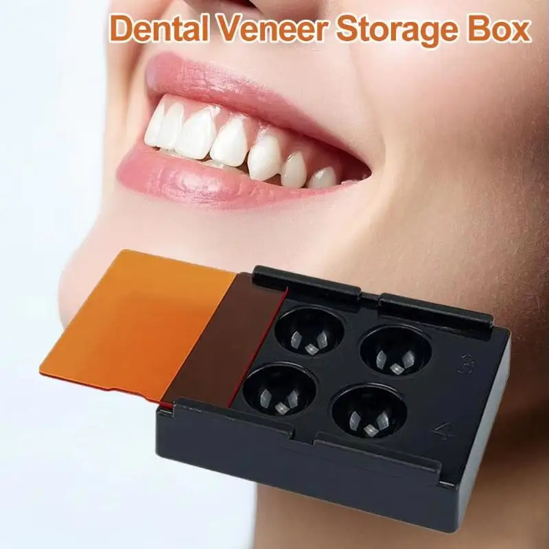 4 Holes Dental Shading Light Box Composite Resin Mixing Well Light-proof Storage Hading Color Toning Case Dentist Material