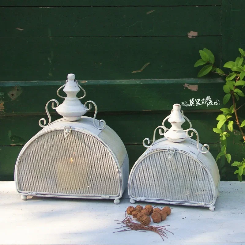 Garden groceries Garden ornaments Retro old hanging candlestick wind lamp