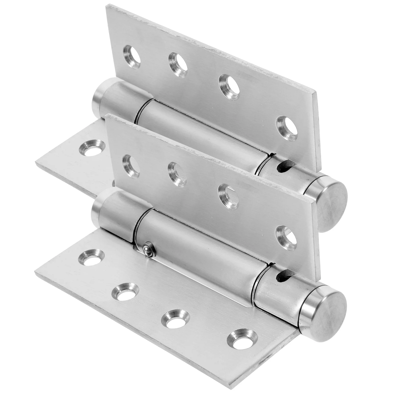 2 Pcs Clothes Hanging Rack Automatic Door Closer Self Closing Hinges Garage Screw Exterior Silver Spring Loaded