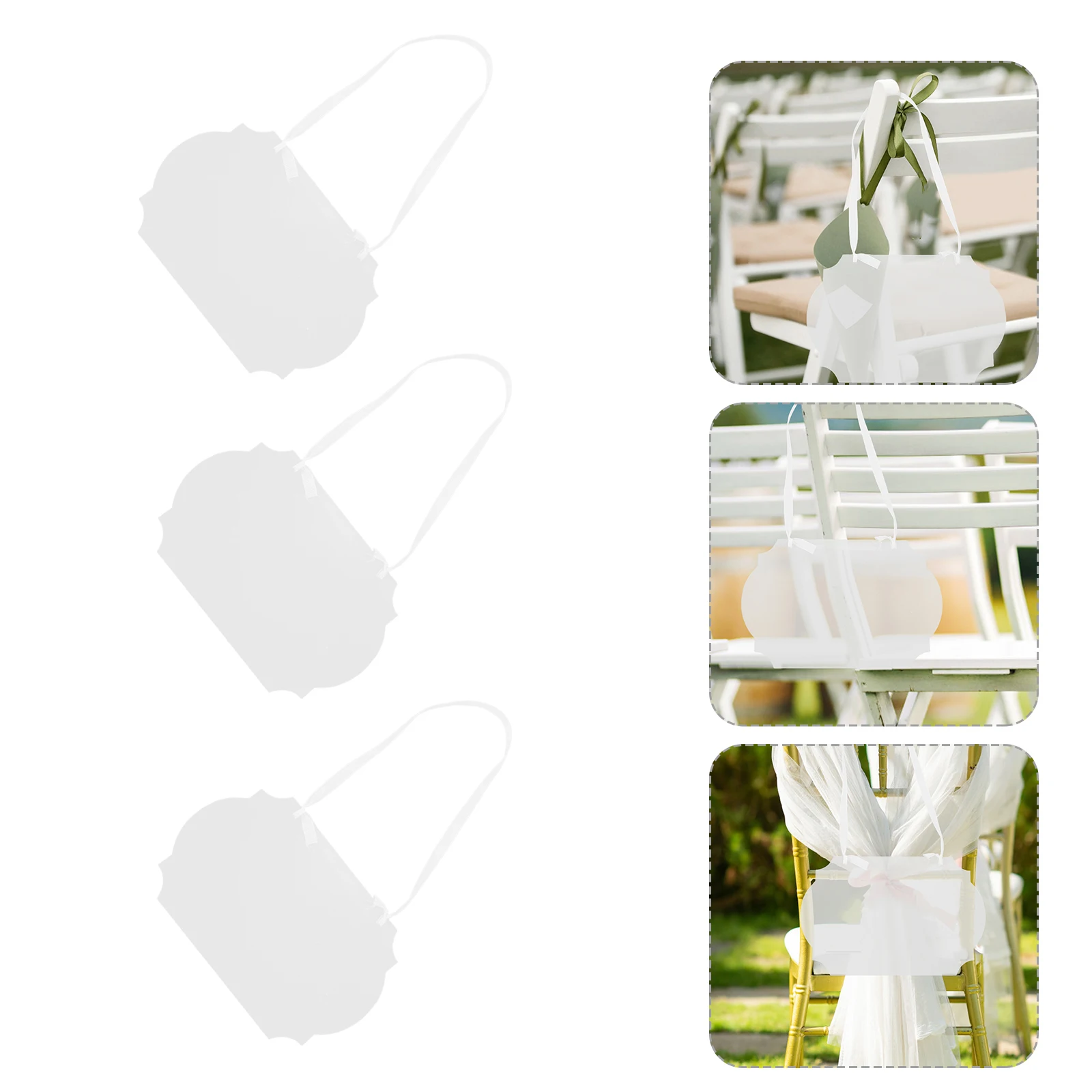 

5pcs Transparent Acrylic Chair Signs Wedding Party Decor Diy Blank Name Tags Reserved Seating Labels Clear Hanging Plaques