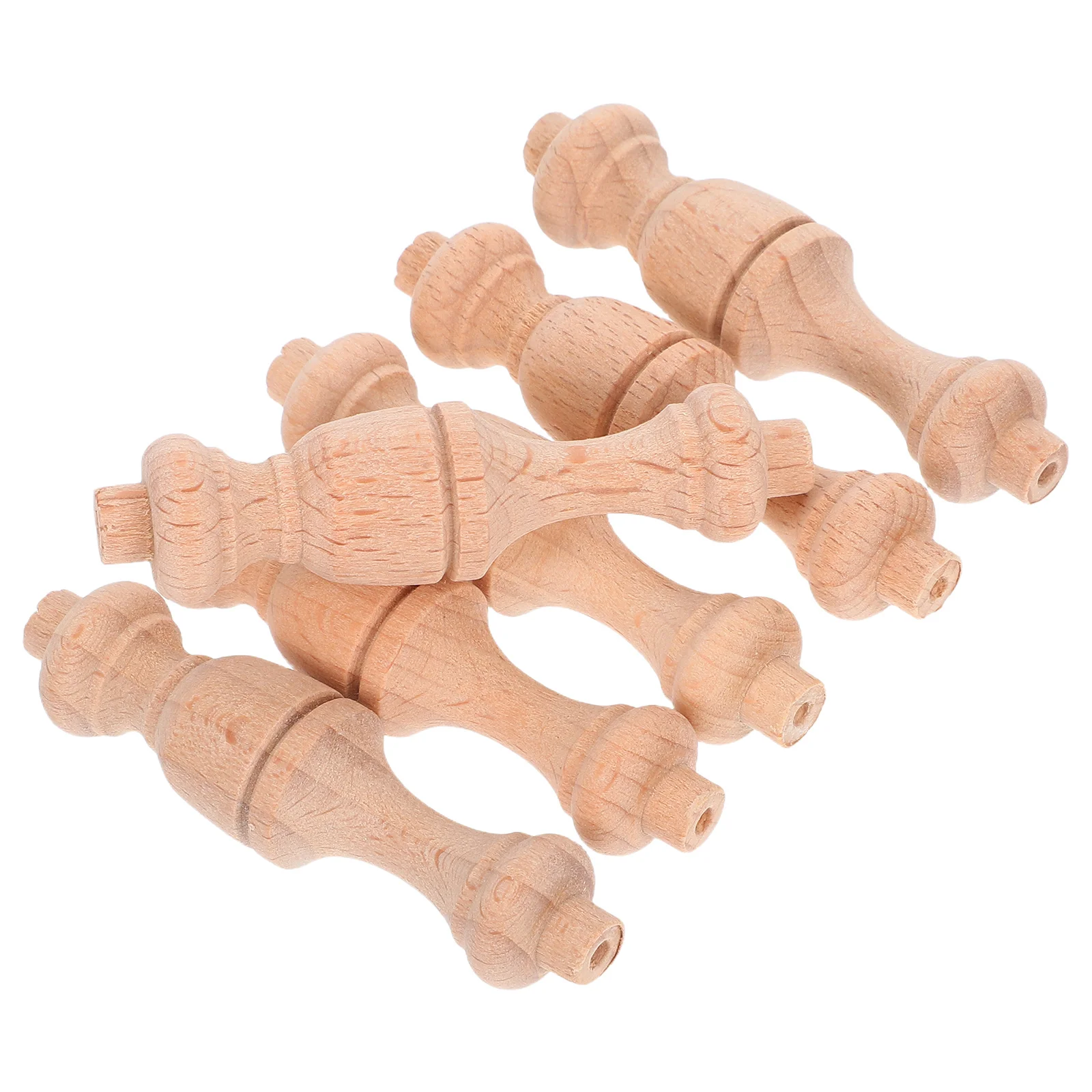 

6Pcs Unpainted Solid Wood Spindles Roman Column Style Decorative Balusters for Home Furniture DIY Craft Projects