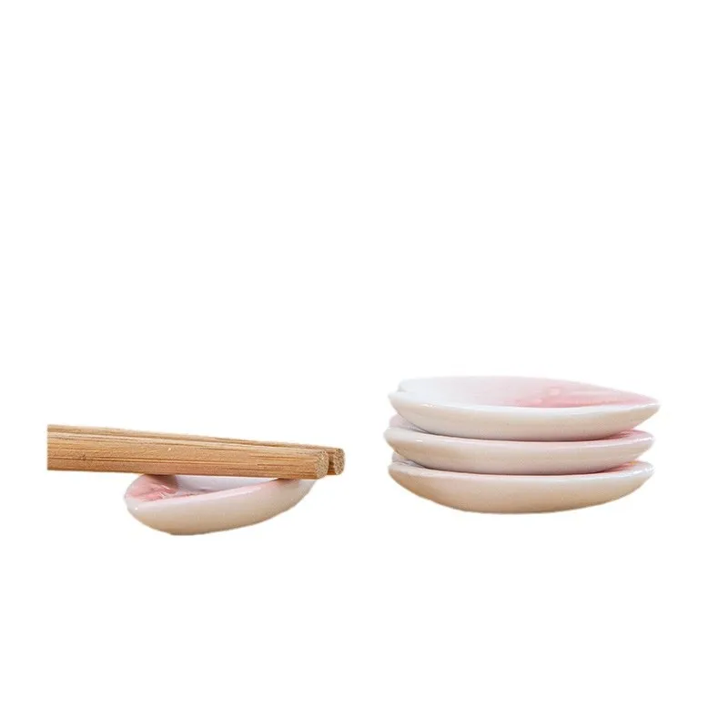 100pcs Creative Chopstick Holder Chopstick Pillow Spoon Holder Cherry Blossom Petal Chopstick Holder Japanese Ceramic Tableware view 5