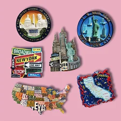 Originality USA Tourism Fridge Magnet Souvenir New York Washington Map Landscape Refrigerator Stickers Gift Set Home Decoration