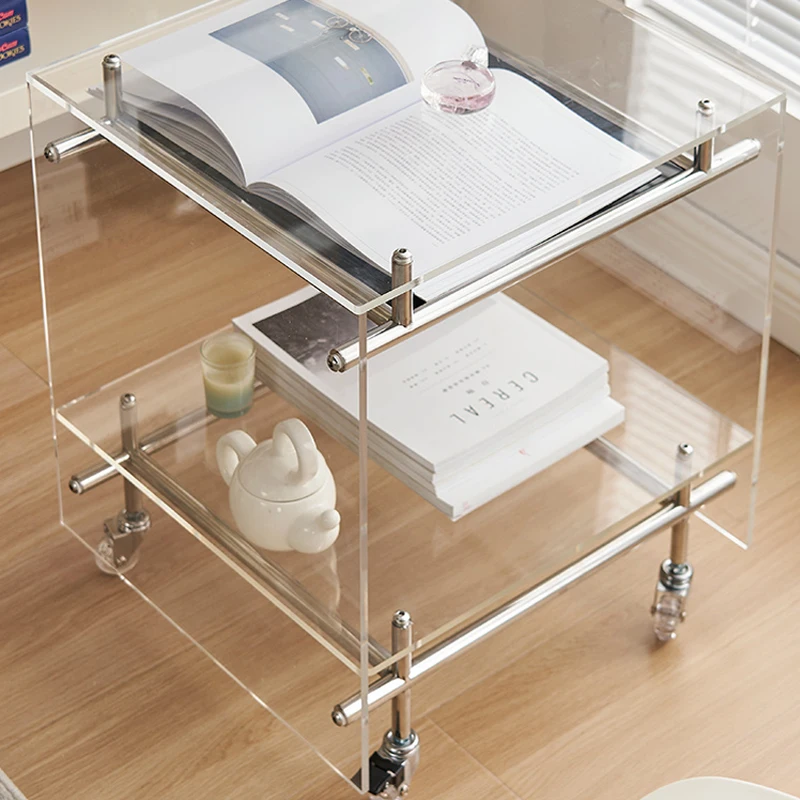 

Transparent acrylic coffee table bedside table factory custom modern living room acrylic storage side