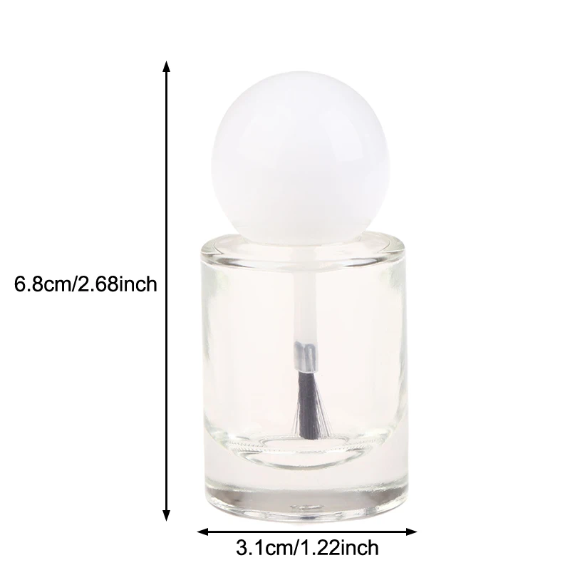 【Peace】1pcs 15ml Empty Nail Polish Bottles Clear Glass Nail Gel Bottles With Brush Cap Nail Oil Nail Art Tool