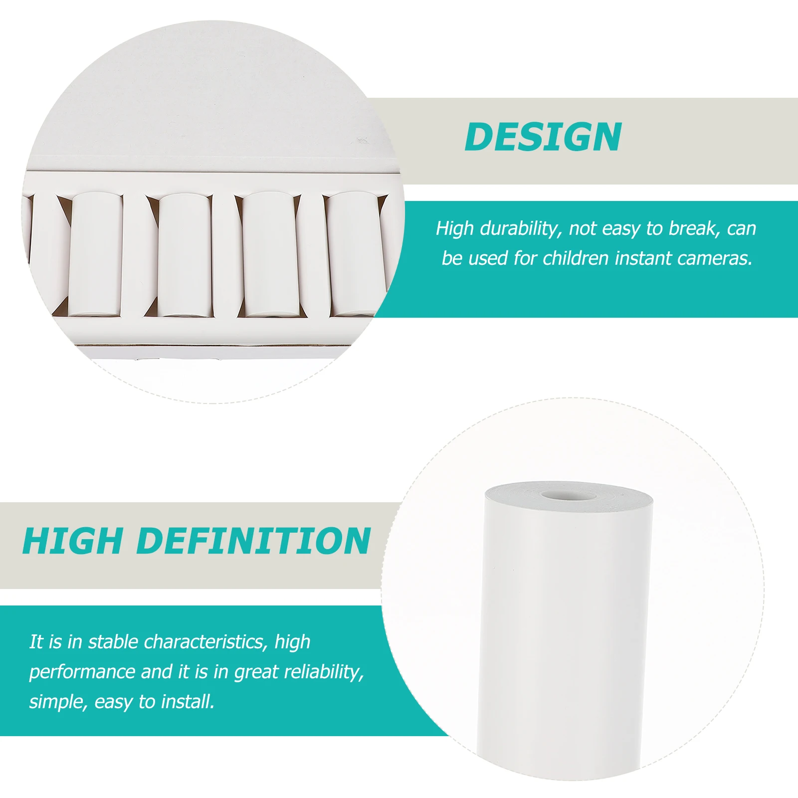 

10 Rolls Kid Camera Refill Replacement High Definition Thermal Photo Paper For Children Instant Cameras Compatible With Various