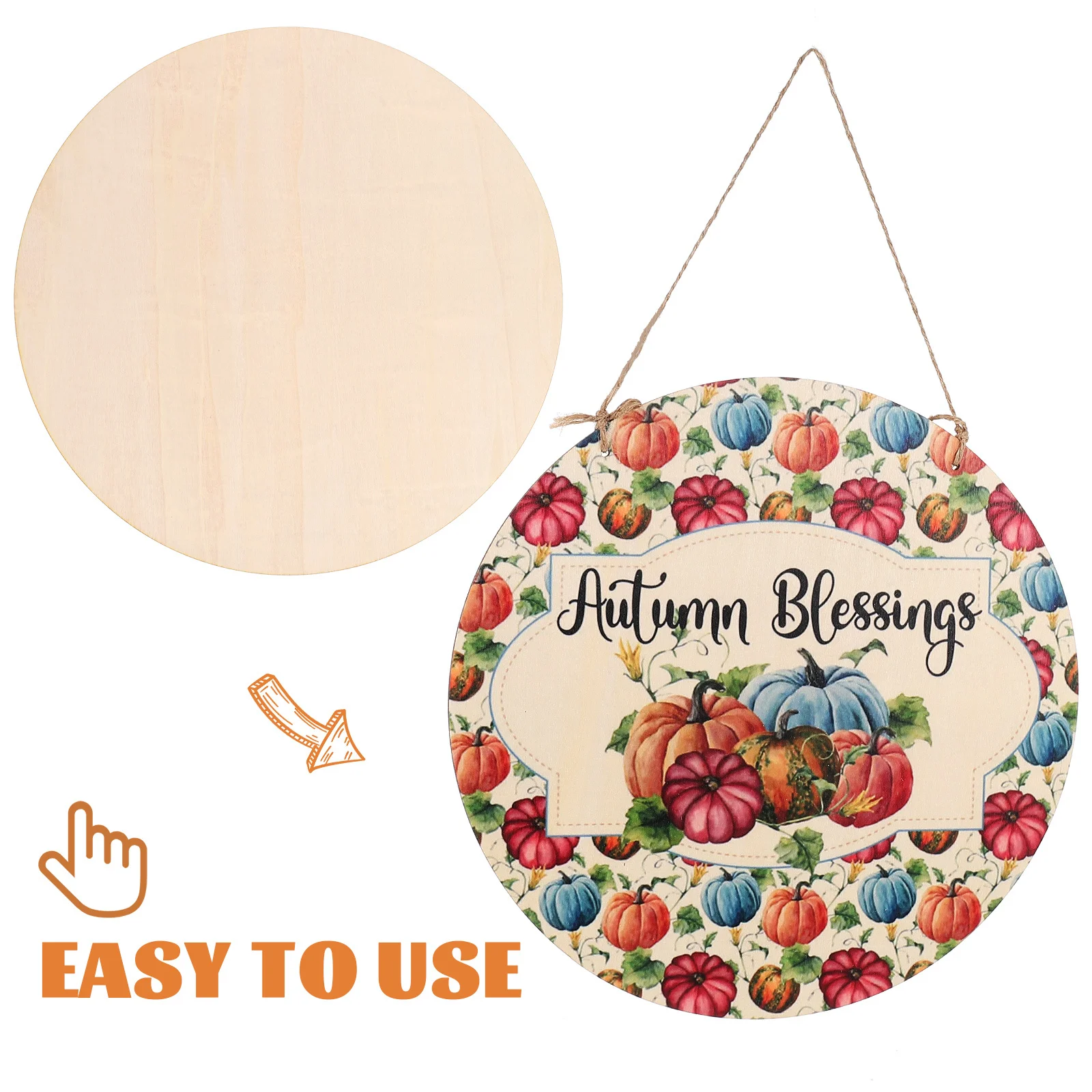 

5pcs Round Wooden Blanks Unfinished Craft Slices Diy Hanging Decor For Party Sign Board Classroom Home Hotel Villa Decoration