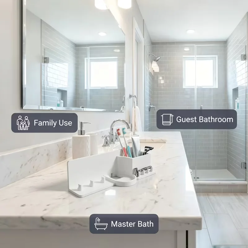 Electric Toothbrush Storage Rack Display And Organizer with Bottom Drainage Design for Bathroom Organization