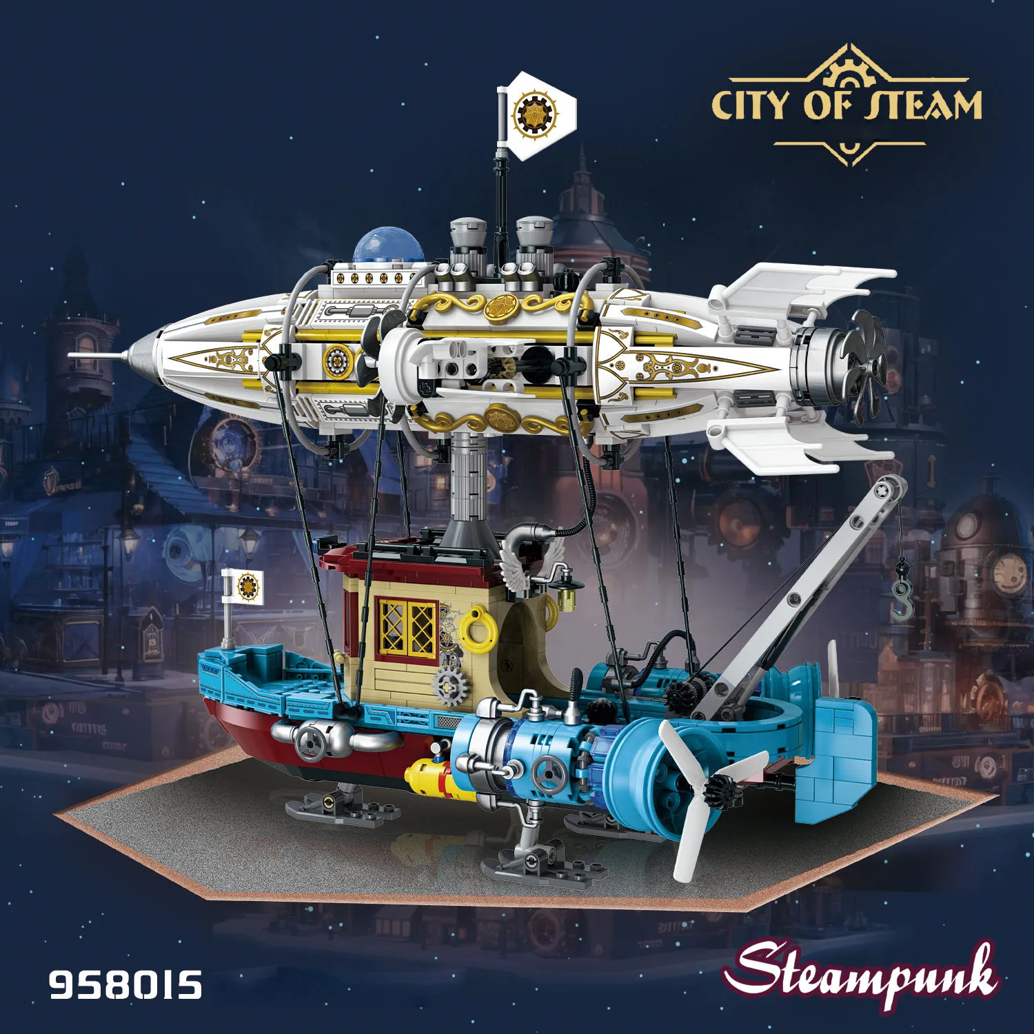 

Идея Кибер-Кибер-Игра Автомобиль Steam Punk Летающий корабль Строительный блок Стимпанк Механический дирижабль Строительная модель Кирпичи Игрушки