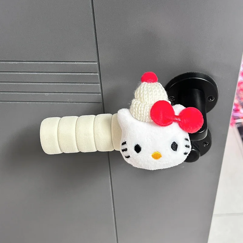 Sanrio Hello Kitty Strickmütze, weicher Plüsch, Türgriff, Handschuhe, Wandpuffer, Kissen, Zimmertür, Dekoration, Lunchbox, Zubehör, Geschenk