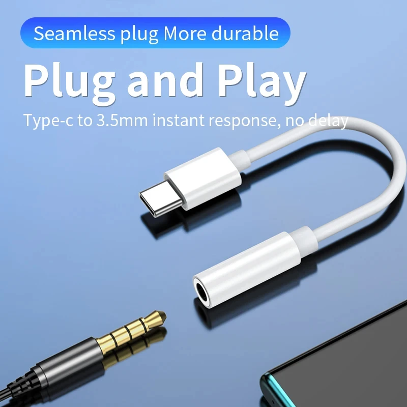 Original Type C To 3.5mm Aux Adapter For Xiaomi Mi 12 11 Type-C 3.5mm Jack Headphones Audio Cable POCO X5 Pro Redmi Note 9 10 11