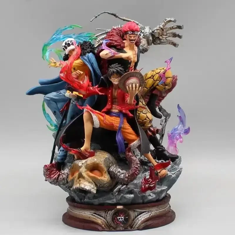 

22cm One Piece Anime Figurine Three Captain Figure Kid Law Luffy Action Pvc Model Statue Doll Collection Decoration Toys Gift