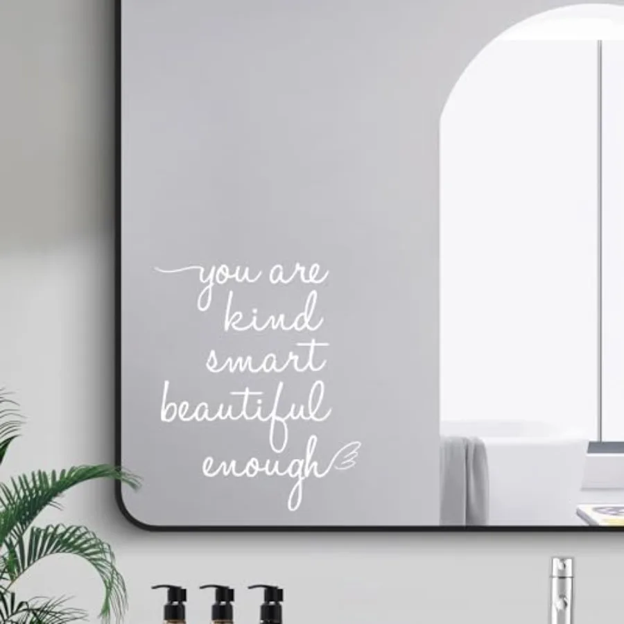 Affirmation Stickers You are Kind Smart Beautiful Enough Mirror Wall Decor for Bathroom Vinyl Peel and Stick Wall Decals for Ho
