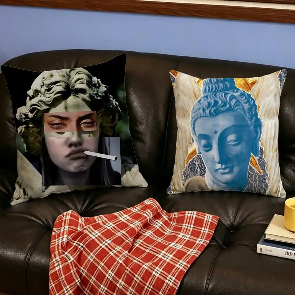 He B-Buddha i-is m-merciful Housse de coussin décorative pour la maison, taie d'oreiller douce pour canapé, chambre à coucher, utilisation en extérieur