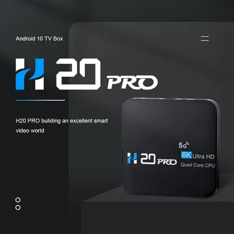 H20PRO Android 10.0 Smart TV Box 2GB RAM 8GB ROM Allwinner H616 2.4G/5G WIFI BT4.0 1000M 6K Media Player Set Top Box