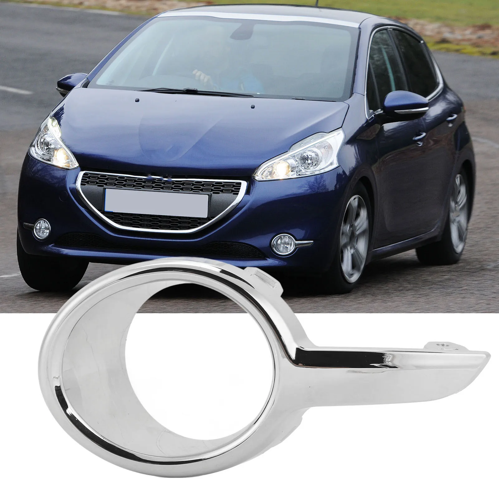 Fog Light Cover Chrome Plating High Strength ABS Plastic Front Bumper Fog Lamp Bezel for 208 2012‑2018 Fog Light Trim Cover