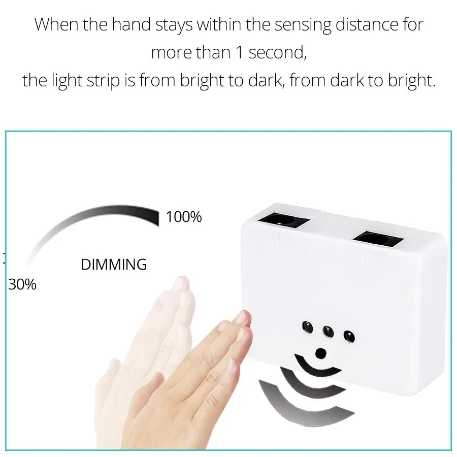 Hand Sweep Motion Sensor Smart Switch DC Female 5-24V Dimmer Sensor Switches Brightness Controller For LED Strip Cabinet Light