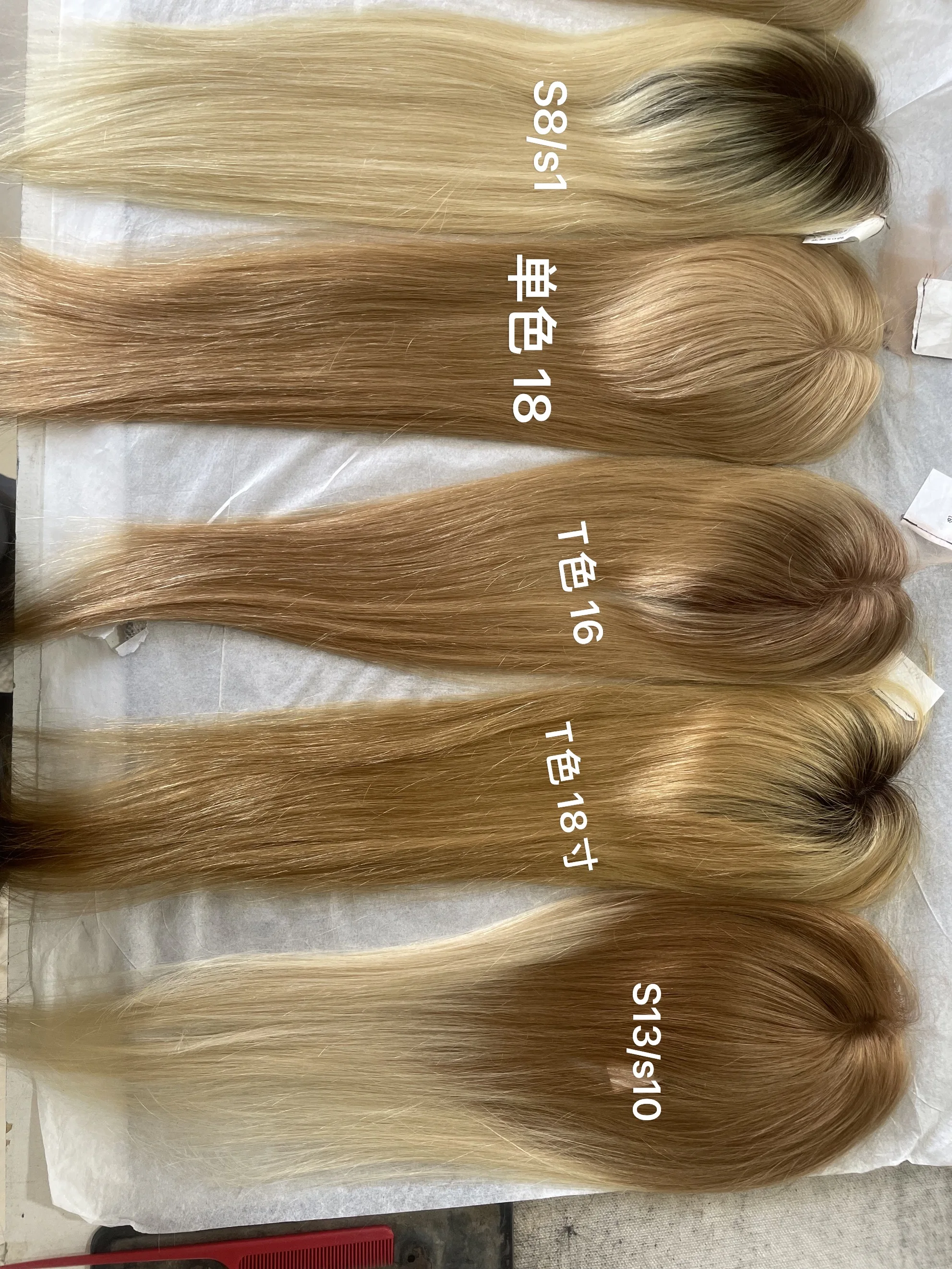 Atasan rambut wanita 3X5 inci panjang rambut 16 inci, atasan rambut ikat tangan manusia 100%