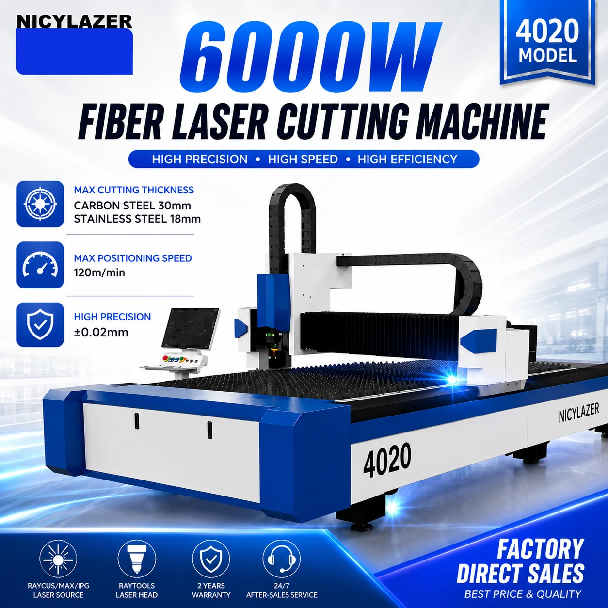 Industrial Laser Metal Cutter - Máquina de Corte a Laser CNC