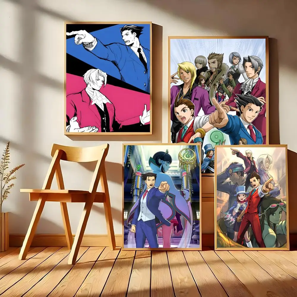 Adventure Game A-Ace A-Attorney Poster Matte Self-Adhesive Wall Art Print Living Room Bedroom Home Decor