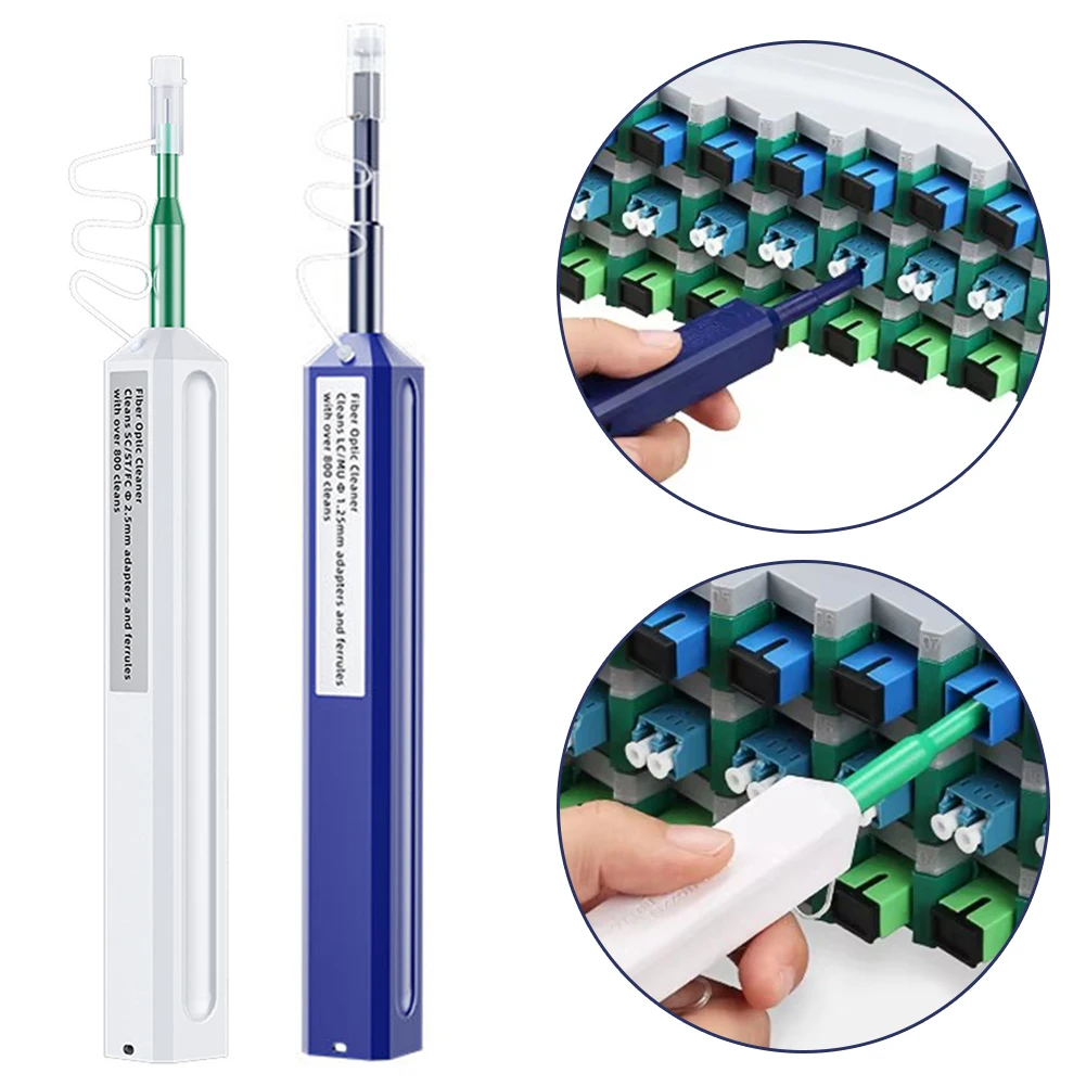 Professional Fiber Optic Cleaner LC-MU Connector Cleaning Tools 800+ Clean Times For 1.25mm Male/Female Optical Adapters