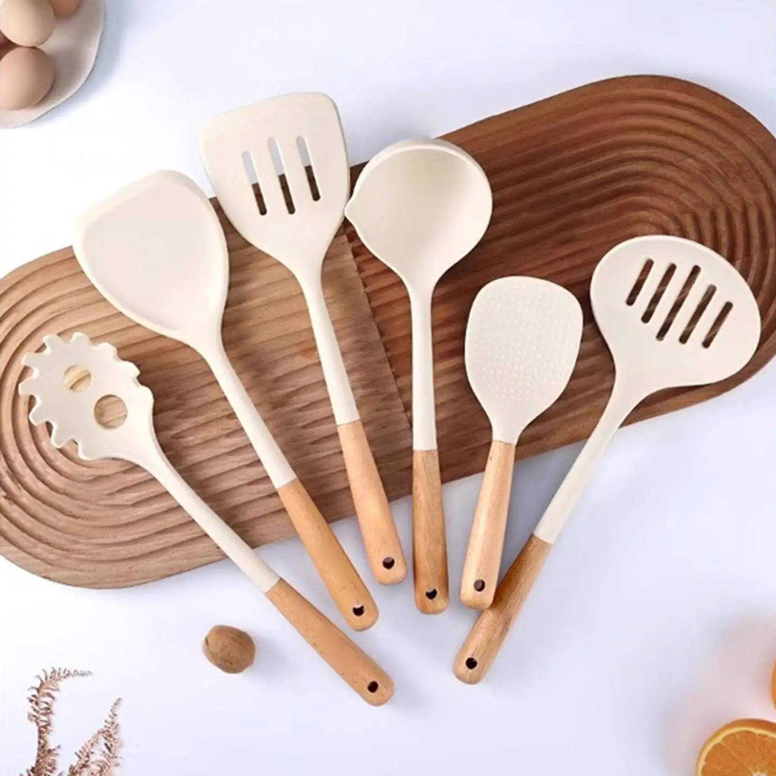 

Kitchen Spatula Set Utensil Sets Cooking High-Temp Resistant Non-Stick Silicone Pot Scraper for Baking Mixing Bowls Outdoor