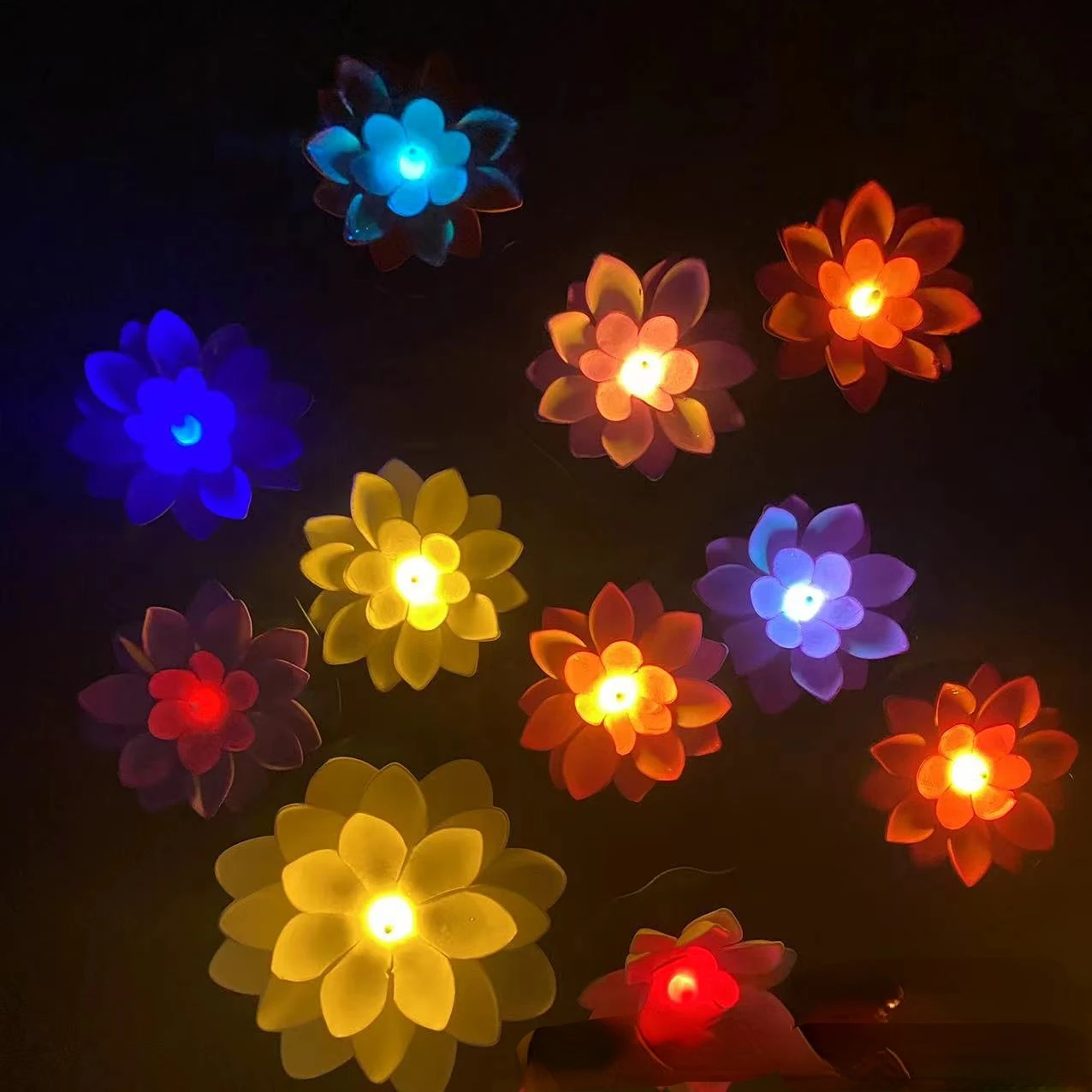 6pcs Water Sensor LED Floating candle Light Lotus Light Electronic Multicolor Romantic Wishing candle LED Candle with batteries