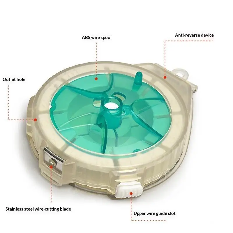 Quick Cut Anti Reverse Fishing Line Leader Storage Box Compact Spool Organizer Large Capacity for Multiple Line Spools