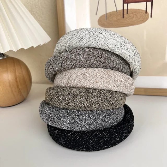 UXSL nowe kobiety Retro eleganckie kratki szerokie Hairbands dziewczyna słodkie włosy udekoruj pałąk gąbka obręcz do włosów moda dzikie włosy akcesoria