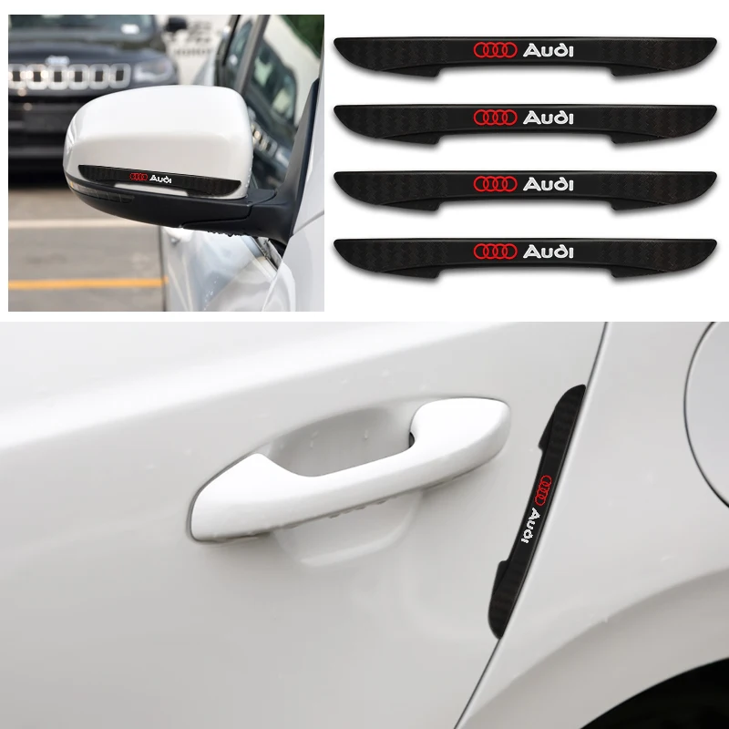 4pcs Rubber Car Door Edge Protective Sticker Strip Anti-Collision Guard For Audi A4 B5 B6 A5 S3 A6 C6 C5 S4 A1 TT A8 Q3 A3 Q2 S6