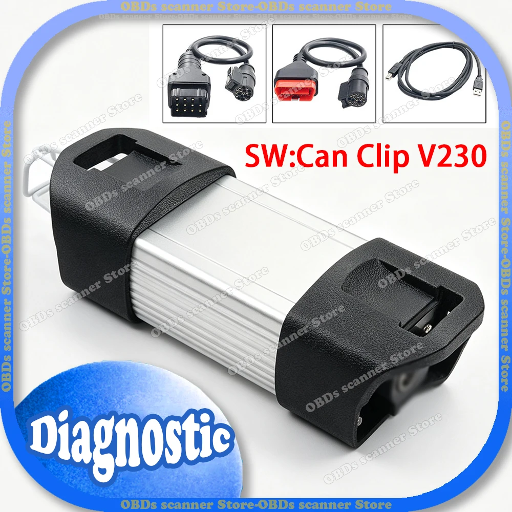 Can Clip V230 For Cars CAN-M System CanClip OBD2 Cables Diagnostic Interface Diagnostis Car Scanner Auto Tools Free Keygen