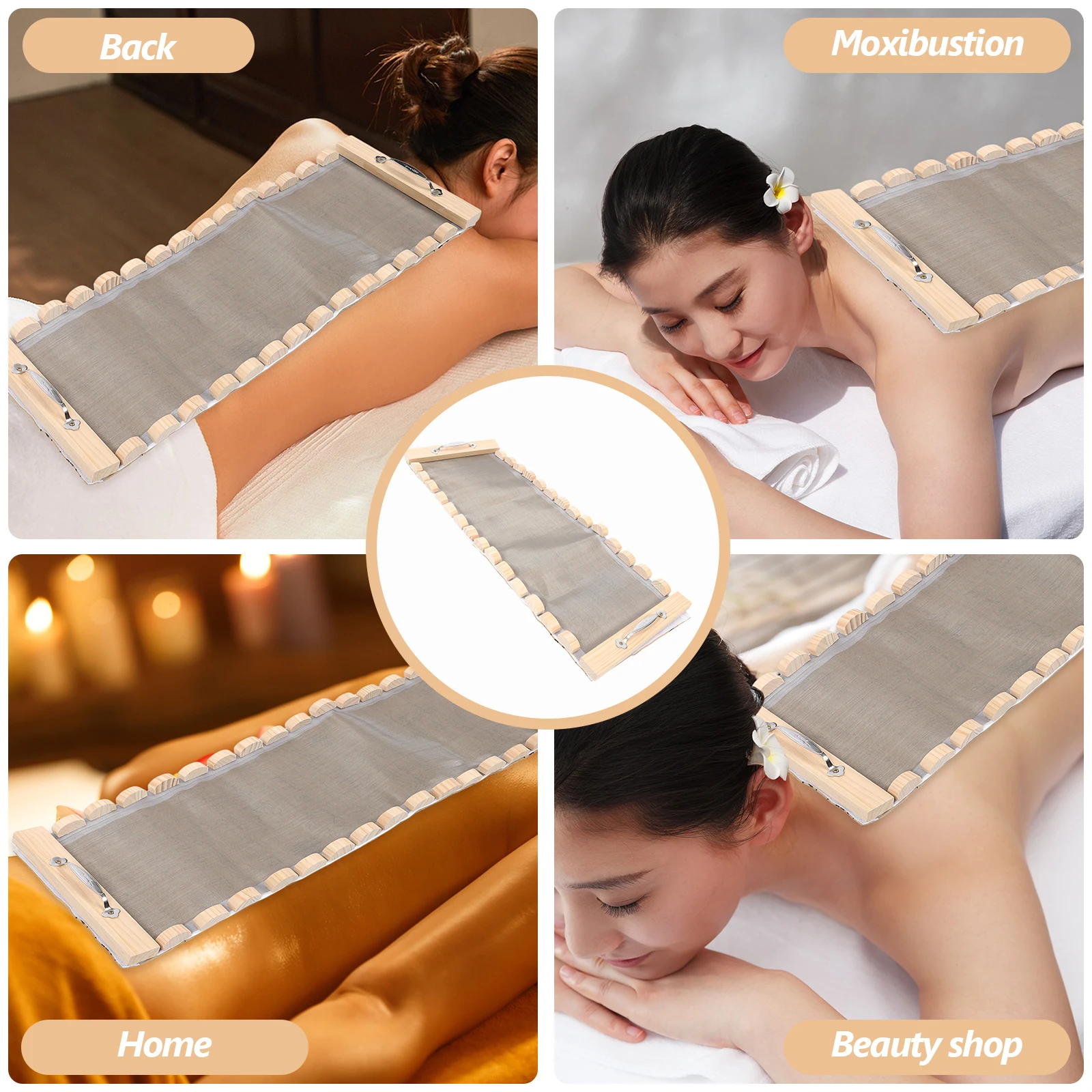 

Sturdy Massager For Home Use Wooden Moxibustion Tool Deep Tissue Warm Massage Lumber Partition Reusable Back Care Device Gift