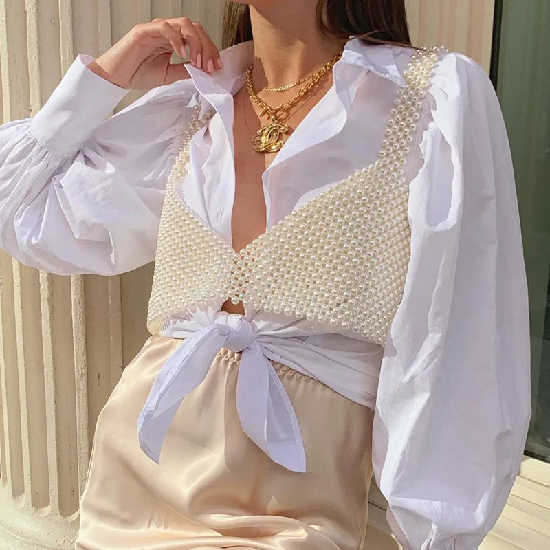 

Pearl Bra Wide Camisole casual fashion top women