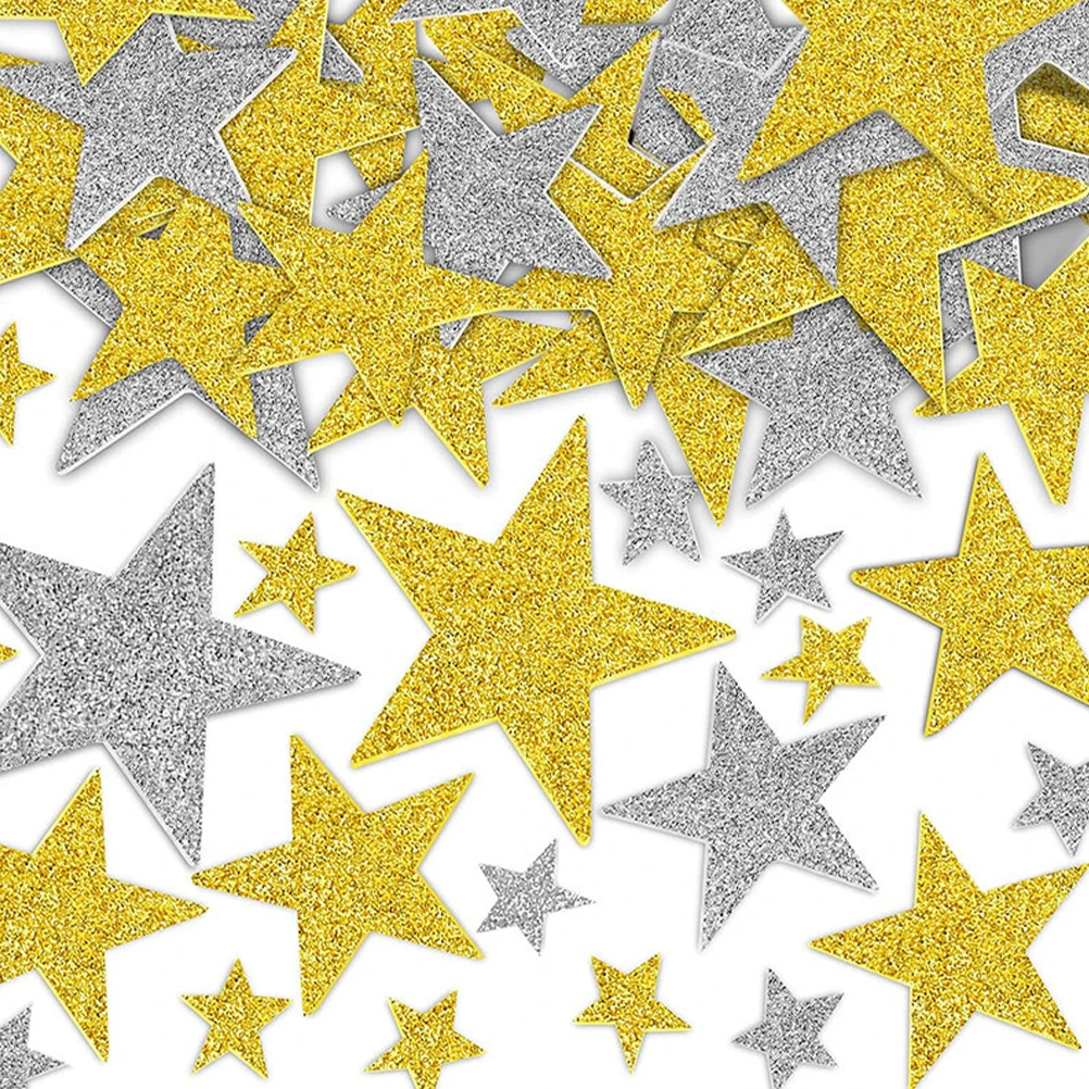 

180pcs Stars Stickers Glitter Gold Christmas Kids Decorations Office Eva Scrapbooking Art Craft Decoration Shiny Decals
