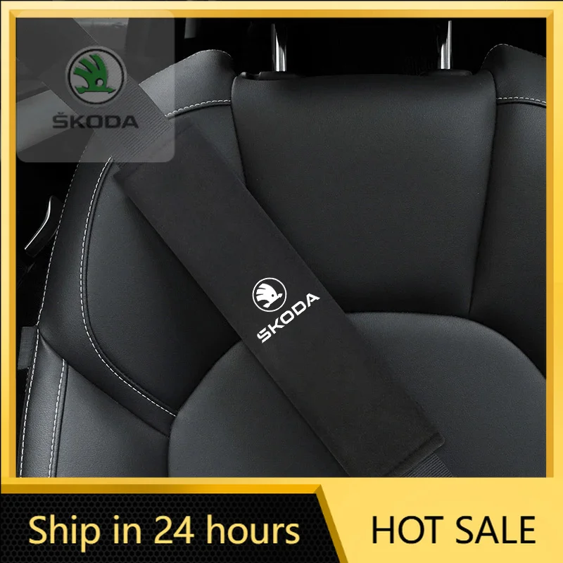 

Car Seat Belt Pad Safety Strap Shoulder Cover Soft Mat Accessories For Skoda Yeti Kamiq Kodiaq Karoq Octavia Fabia Rapid Vrs Mk3