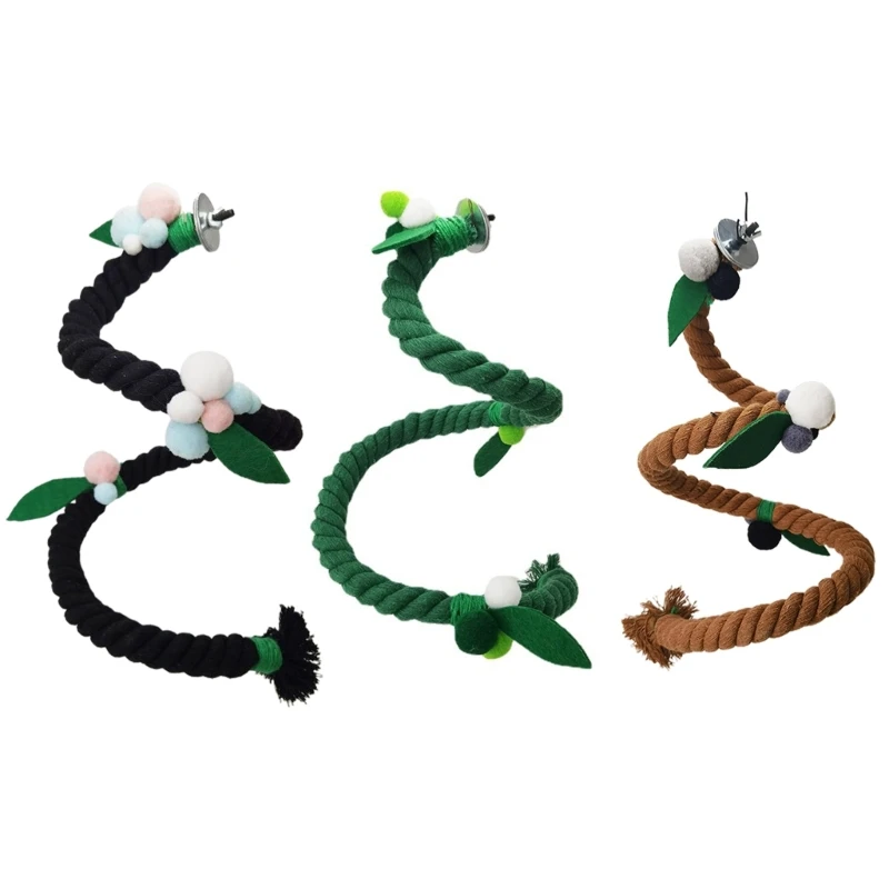 Bird Perch Bendable Rope Stand Bungee Toy for Green Cheeks Conures Mini Macaws