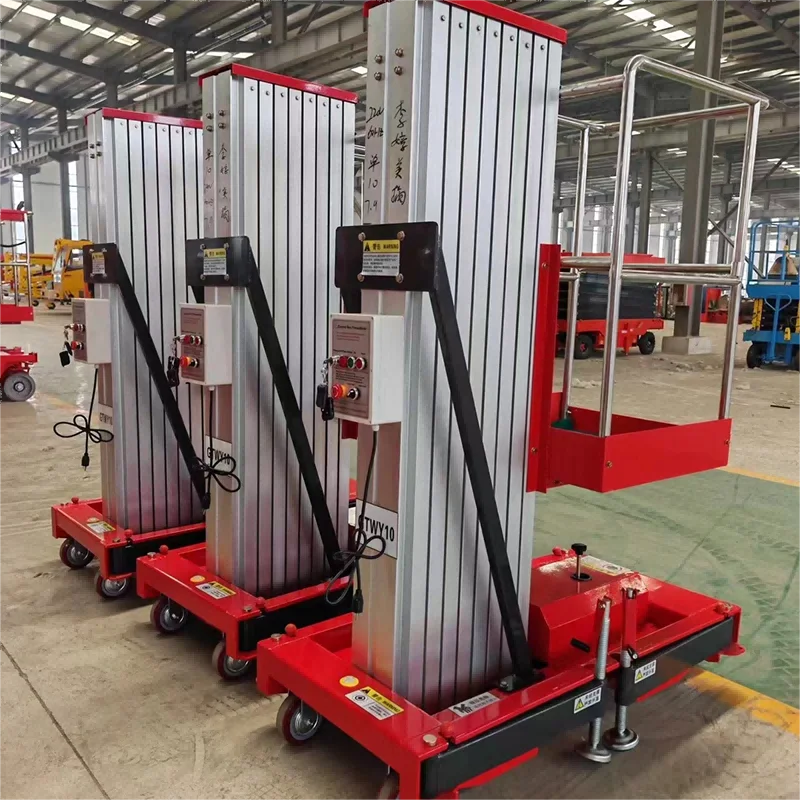 

370kg Small Electric Lift Table Aluminum Alloy Single Mast Aerial Work Electric Lifting Platform With CE Certificate