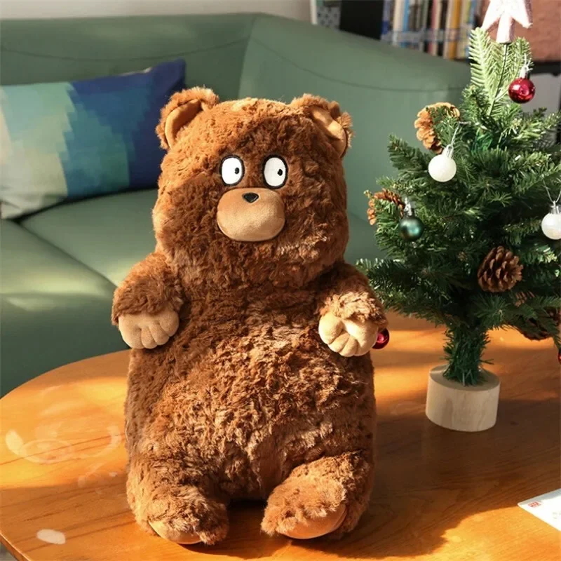 40cm Kawaii Brown Bear Soft Plush Toys Stuffed Forest Animal Doll Relieve Anxiety Kid Birthday Gift Bear Throw Pillow Home Decor